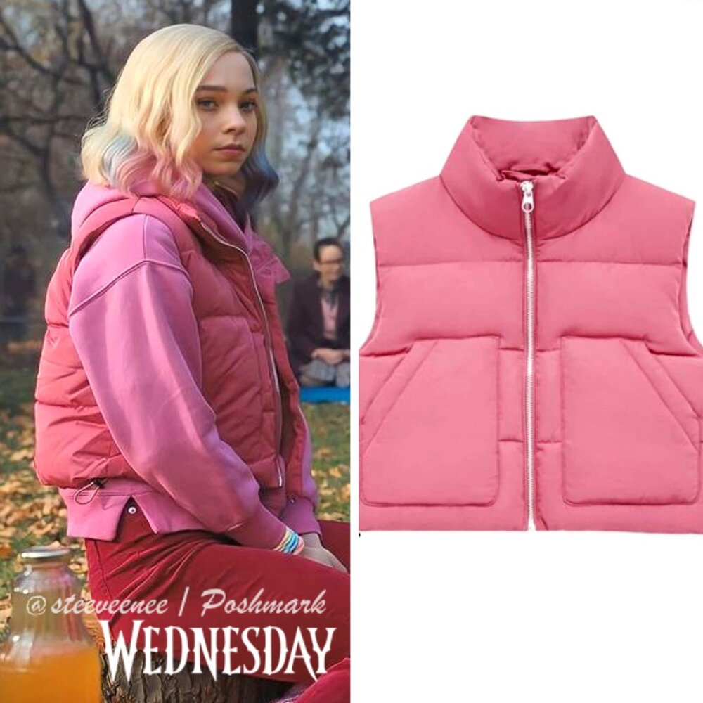 Pink Puffer Vest With Pockets ASO Enid Sinclair